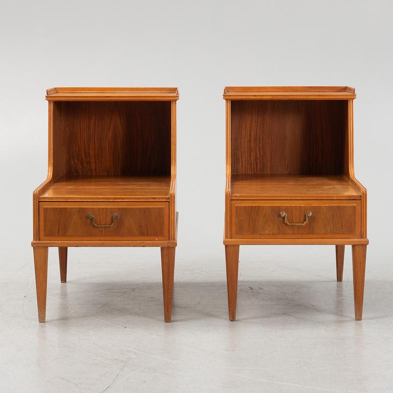 A pair of bedside tables, mid-20th century.