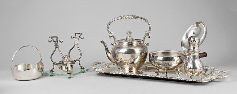 PARTI NYSILVER, 5 st, bl.a. Hallberg, 1900-tal.