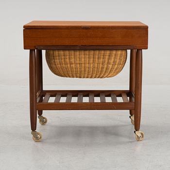 A teak veneered sewing table, 1950's/1960's.