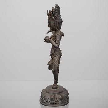 SKULPTUR, patinerad mässing, Tibet 1900-talets senare hälft.