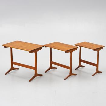 Erling Torvits, a three-piece nesting table, Denmark, 1960's.