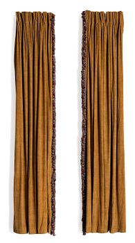 307. A pair of yellow velvet curtains from Brochier Como.