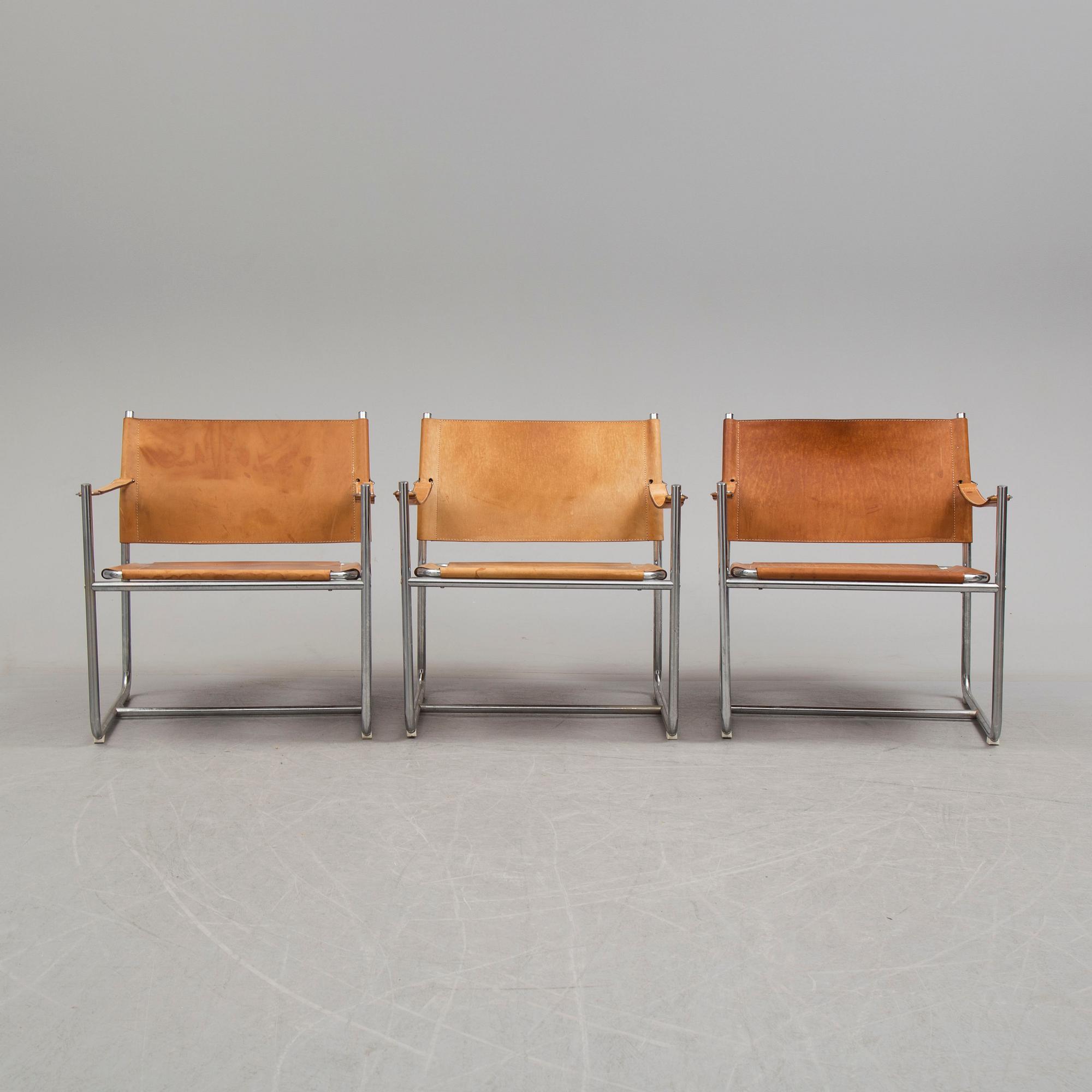 KARIN MOBRING, karmstolar, tre st, "Amiral", IKEA, 1970-tal.