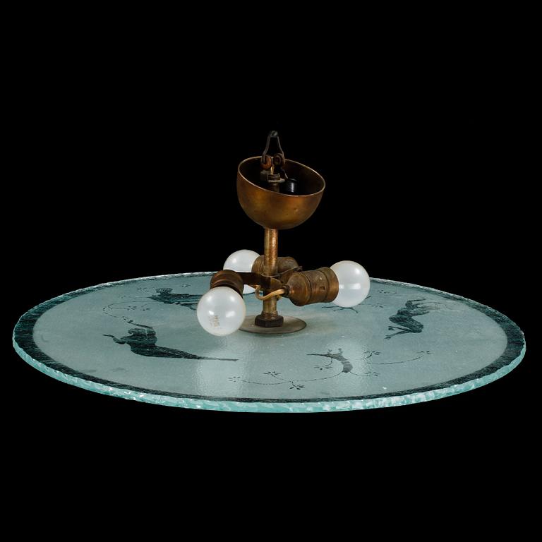 TAKPLAFOND, frostat glas, 1900-talet första hälft.