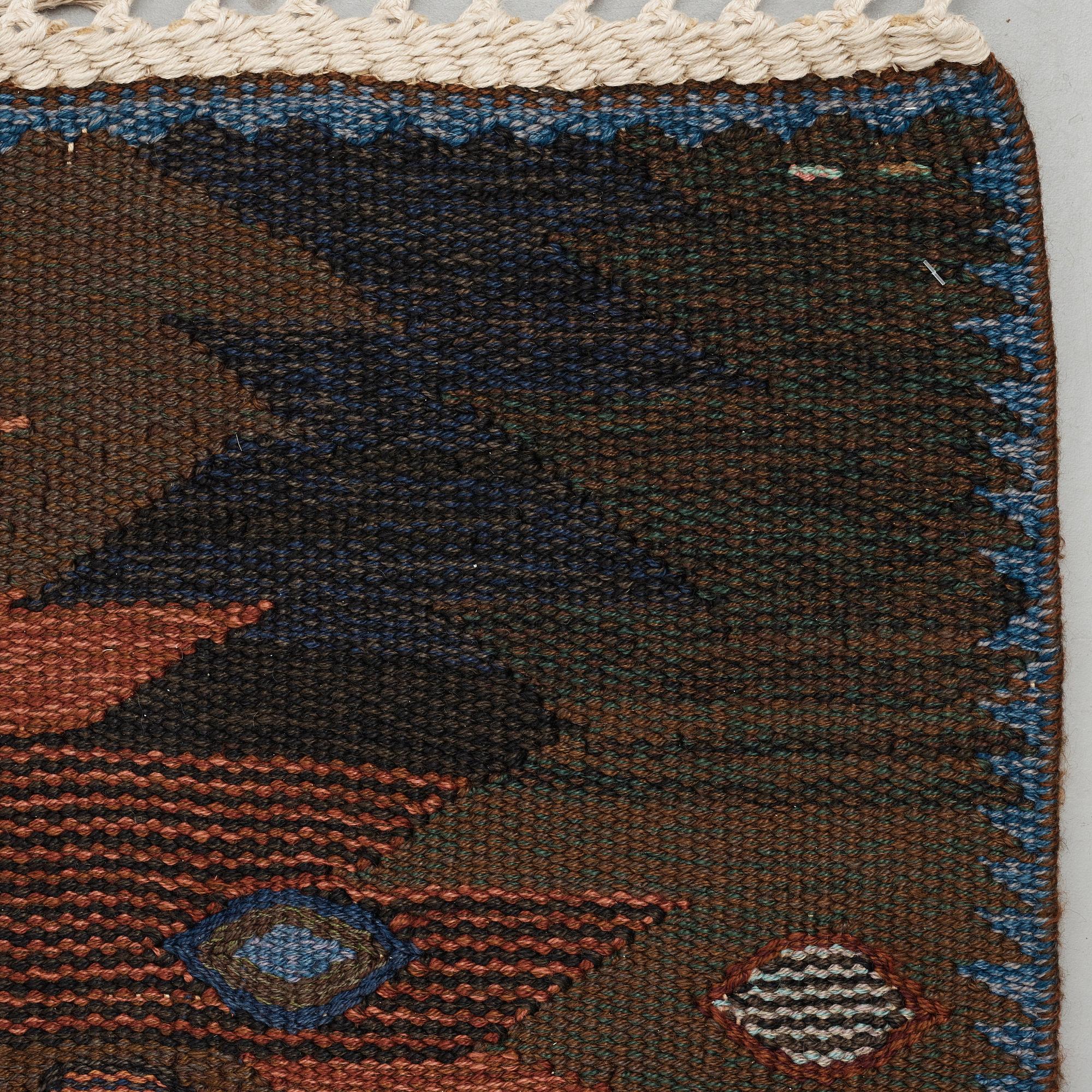 Barbro Nilsson, Matta, "Tånga brun original", gobelängteknik, ca 306,5-310 x 249,5-251,5 cm, signerad AB MMF BN.