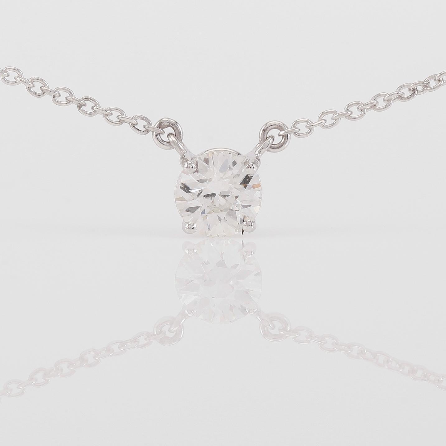 COLLIER, 18K vitguld och diamant ca 0.61 ct.