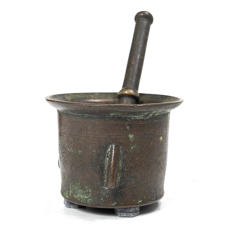 Mortel med stöt, troligen Spanien, 1500/1600-tal.