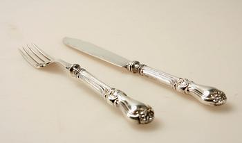 FISKBESTICK, 12 st, nysilver, modell "Olga".