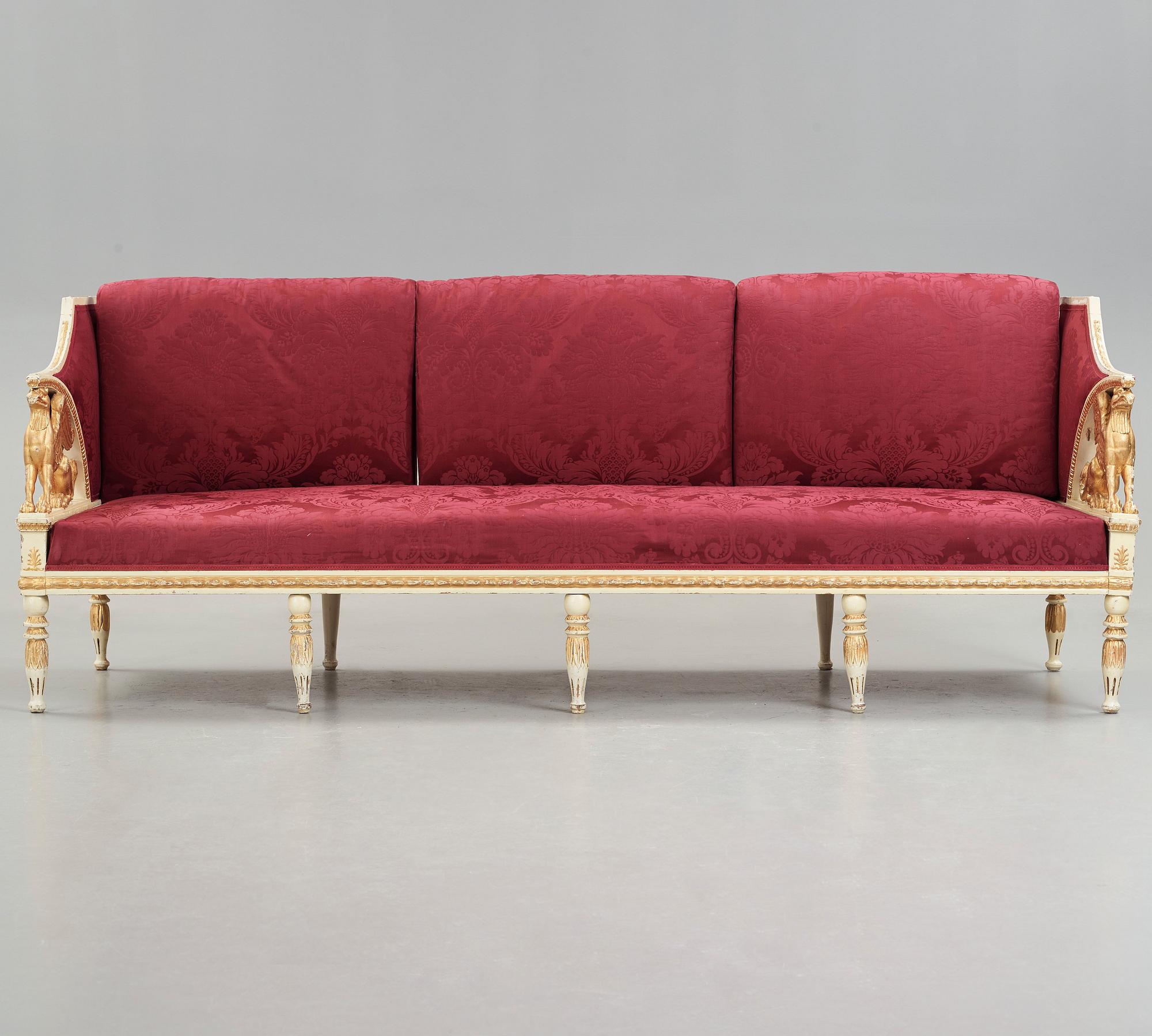 SOFFA, tillskriven Ephraim Ståhl (mästare i Stockholm 1794-1820). Sengustaviansk, 1800-talets början.