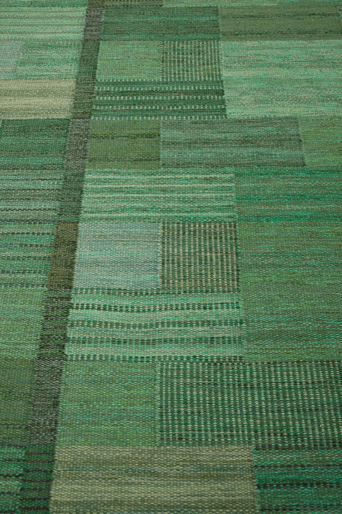 Marianne Richter, matta, "Fasad, grön II", rölakan, ca 240-241,5 x 187-189,5 cm, signerad AB MMF MR.