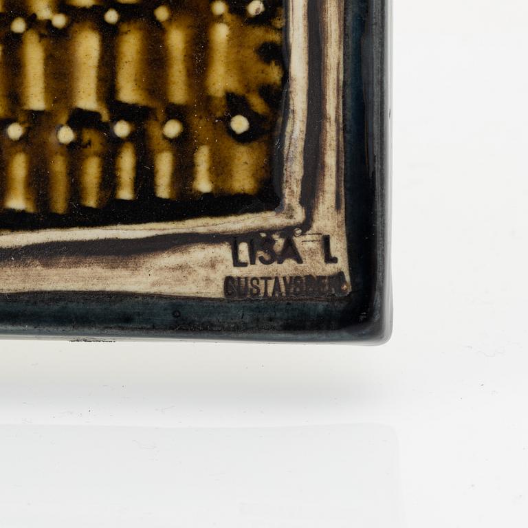 Lisa Larson, väggplaketter, 4 st, stengods, Gustavsberg.