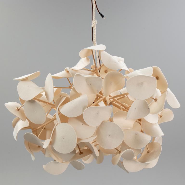 A contemporary birch and wool 'Leaf lamp' by Peter Schumacher, Green Furniture Concept.