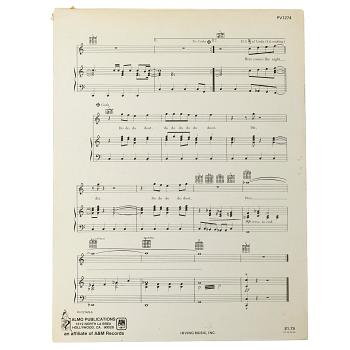 Beach Boys, "Here Comes The Night", signed sheet music, Almo Publications, USA.