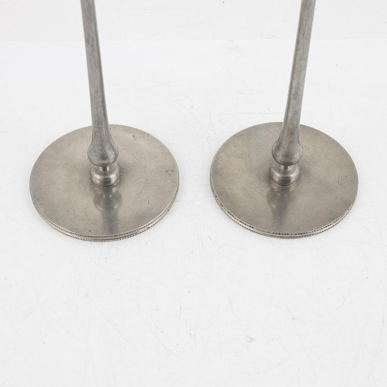 Josef Frank, a pair of pewter candlesticks, Firma Svenskt Tenn, Stockholm 1956.