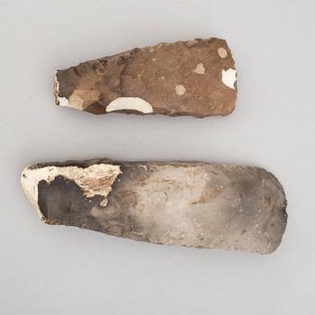 Two neolithic flint axes.