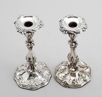 LJUSSTAKAR, 1 par, silver, CT Öhman, Piteå 1854.