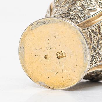 Two Swedish 18th century parcel-gilt silver boxes.