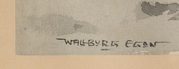 EGON WALLBURG, 2 st, akvareller, sign.