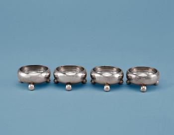 4 SALT CELLARS, 84 silver. I. Janitskij, St Petersburg 1880 s. Weight 170 g.