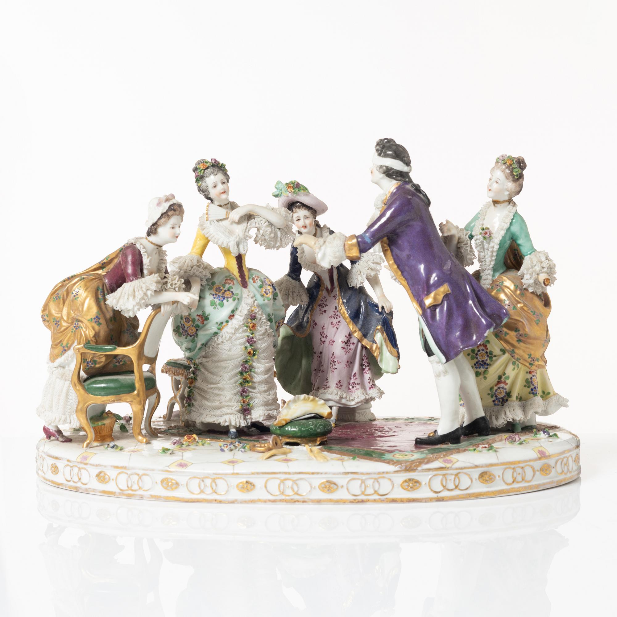 Figure group, porcelain, circa 1900.