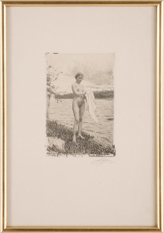 ANDERS ZORN, Etsning, signerad.