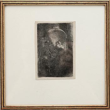 REMBRANDT HARMENSZ. VAN RIJN, etsning, senare avdrag, 1700-tal.