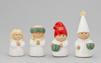 FIGURINER, 4 st, stengods, Lisa Larson, Rörstrand.