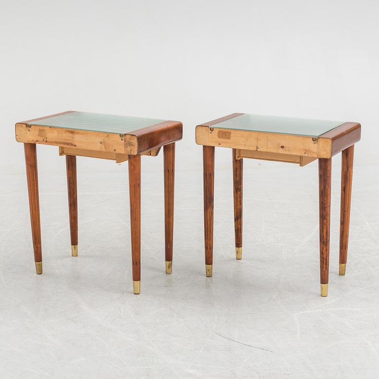 A pair of bedside tables, mid 20th century.