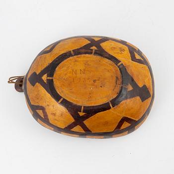 A birch bowl, signed NN and dated 24/10 1939.