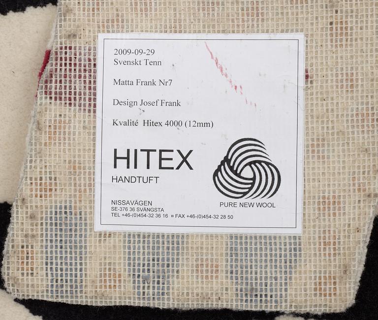 MATTA. "Odjursmattan" även "Matta nr 7". Handtuftad av Hitex. 178 x 118 cm. Design av Josef Frank för Svenskt Tenn.