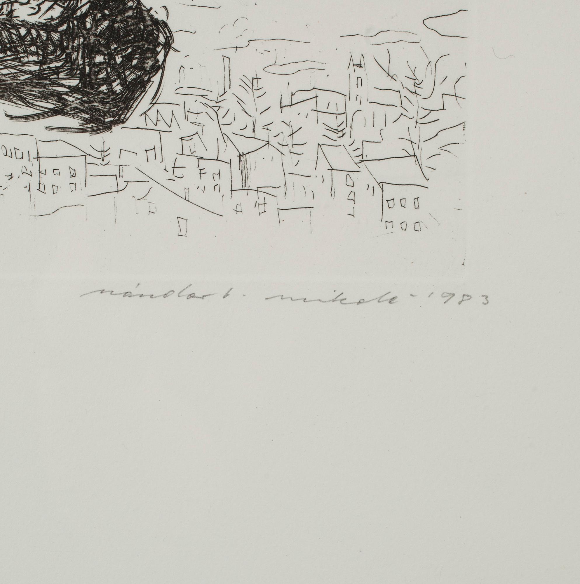 NANDOR MIKOLA, etsning, signerad, numrerad 70/75, och daterad 1983.