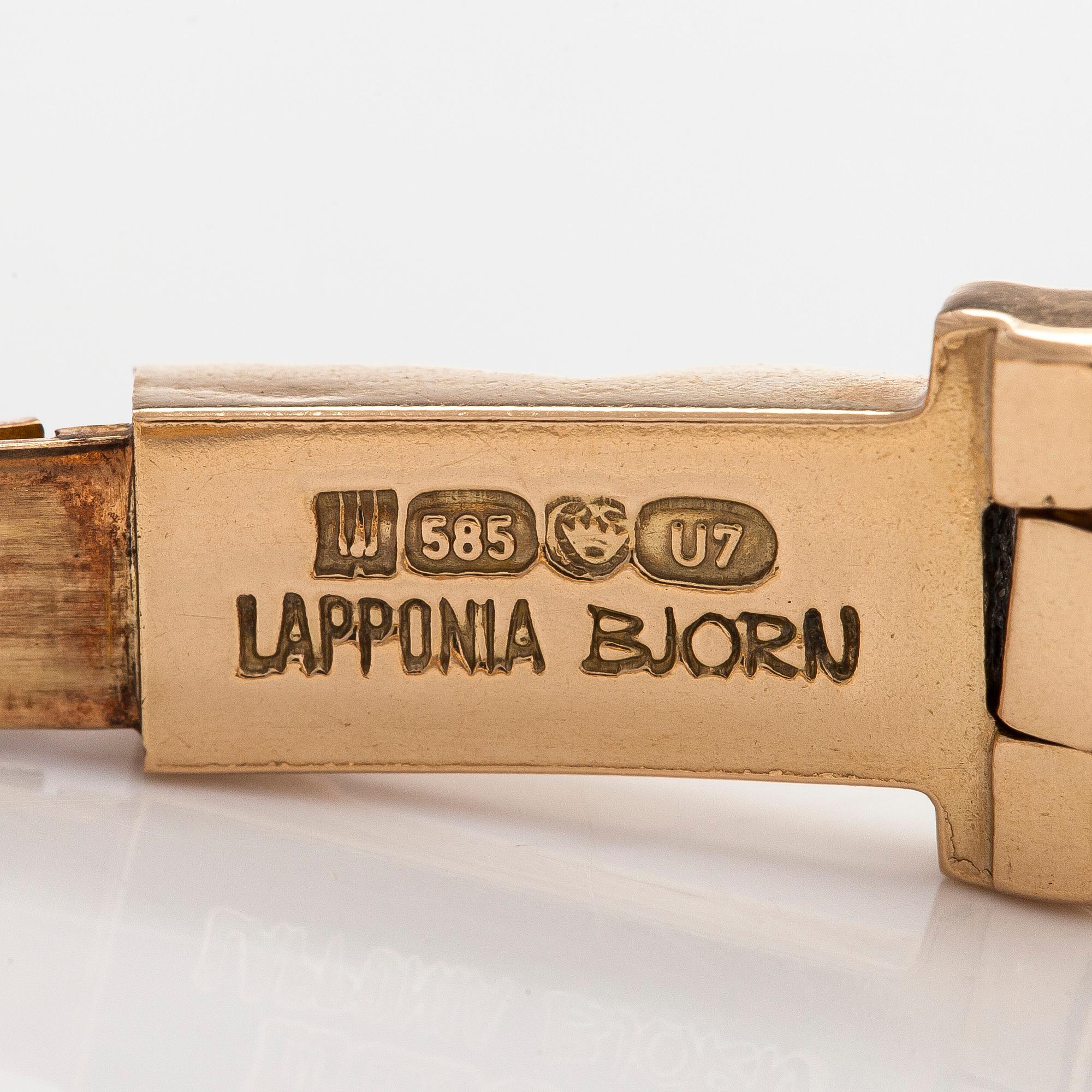 Björn Weckström, a 14K gold bracelet 'Tundra' for Lapponia 1973.