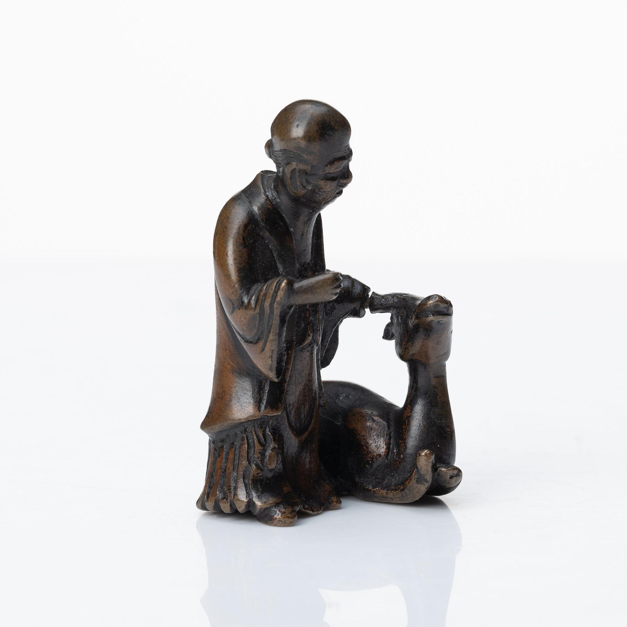 Figurin, brons. Qingdynastin, 1700-tal.