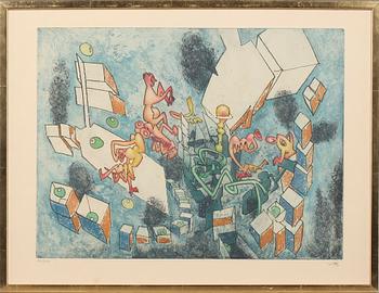Roberto Matta · ROBERTO MATTA, färgetsning, signerad och numrerad 22/100.