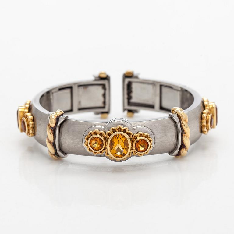 Armband," Callista", 18K guld, stål, fasettslipade citriner, Kaufmann de Suisse.