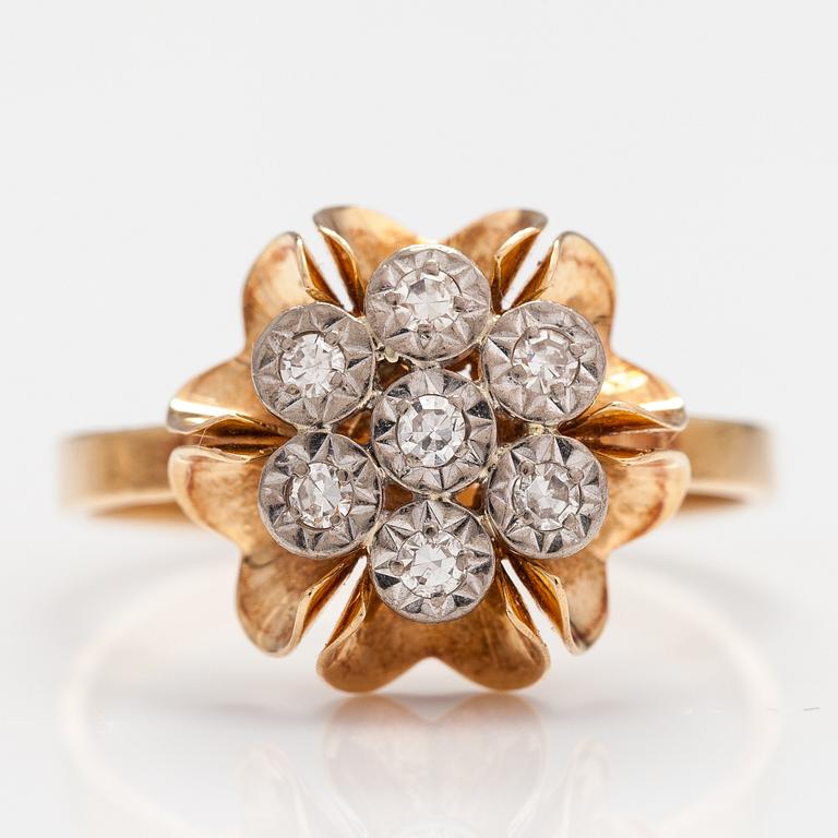 ELIS KAUPPI, A 14K gold ring with diamonds ca. 0.14 ct in total. Kupittaan kulta,Turku.
