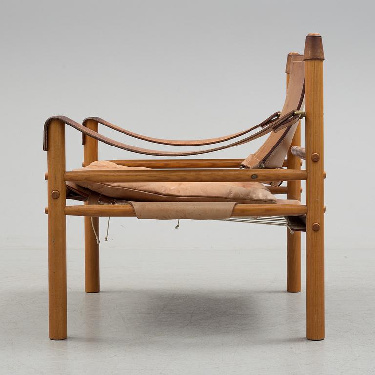 A second half of the 20th century oak and leather Arne Norell "Sirocco" armchair.