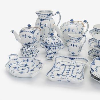 A 51-piece porcelain coffee and tea service, "Musselmalet", Royal Copenhagen, Denmark.