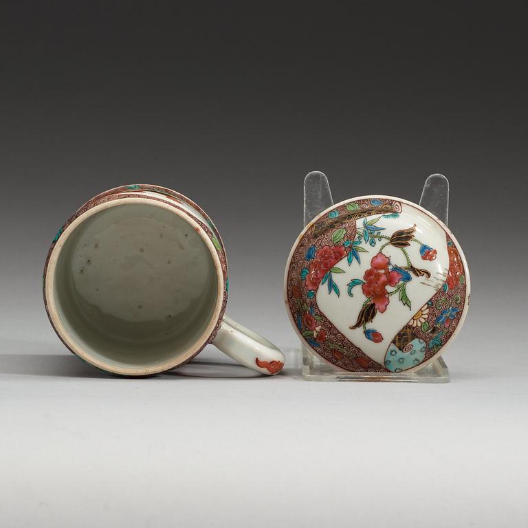 SENAPSBURK med LOCK, kompaniporslin. Qing dynastin, Qianlong (1736-95).