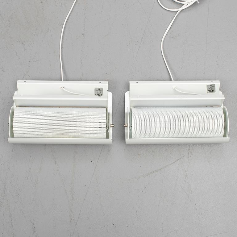 BÖRGE LINDAU & BO LINDEKRANTZ, a pair of 'Zero' wall lights, 1980's.