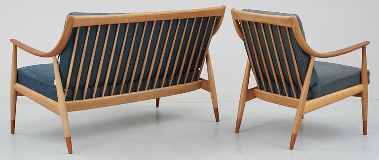 SOFFA SAMT FÅTÖLJ, Peter Hvidt, France & Daverkosen (F&D).