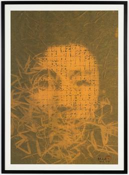 Zhang Dali, portrait photogram signed and dated 2013, certificate included.