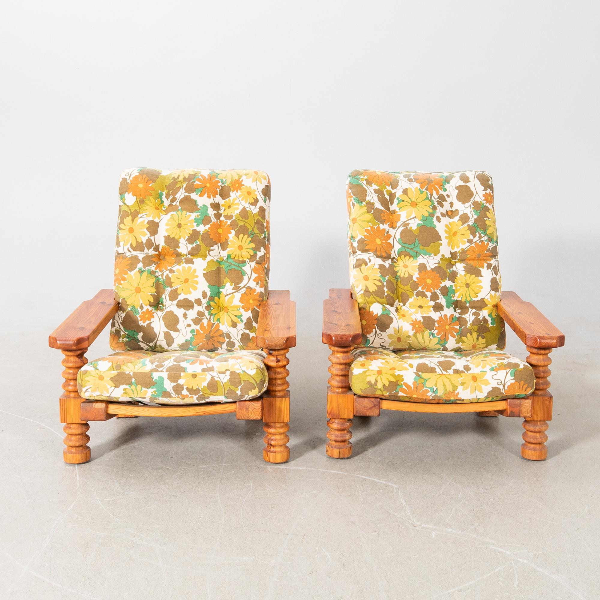 Armchairs, a pair, Sven Larsson Möbelshop, model "Tälja", 1970s.