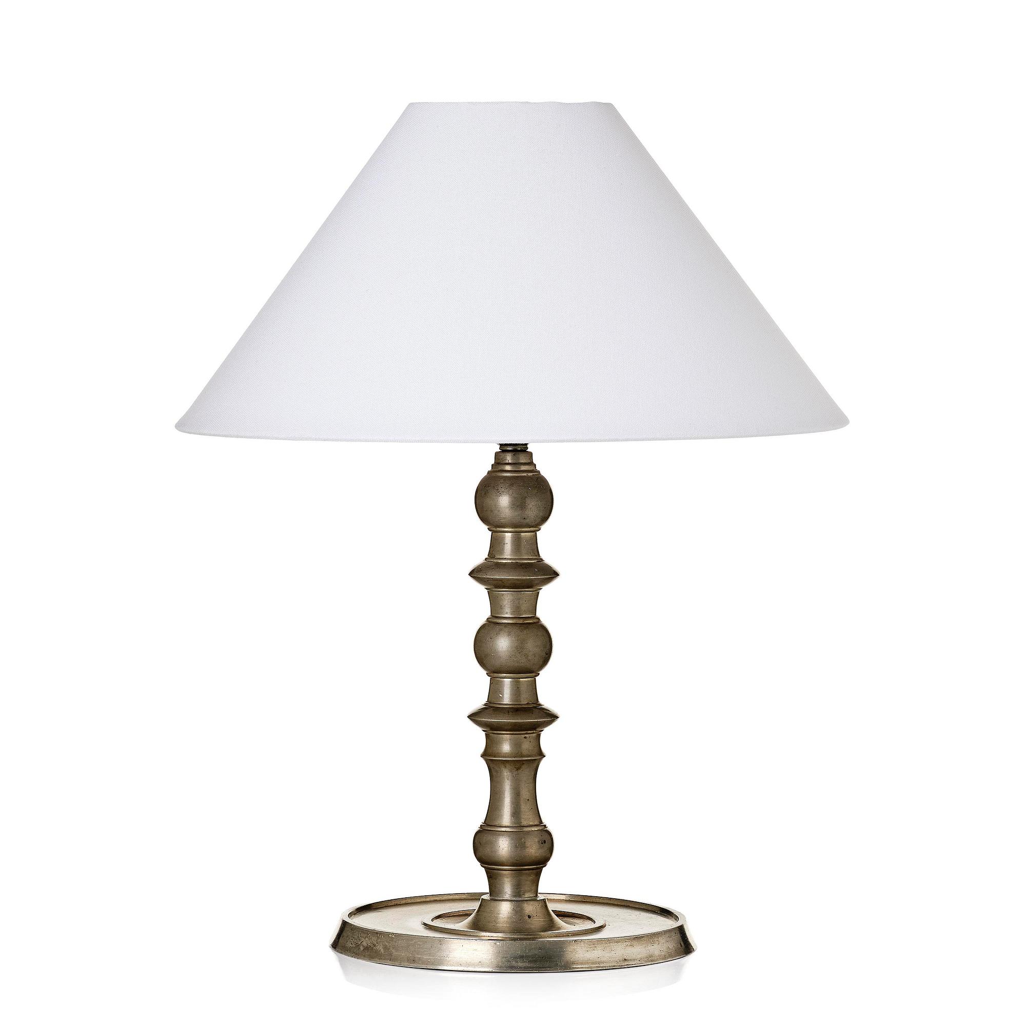 Estrid Ericson, a rare pewter table lamp model "A 87", Firma Svenskt Tenn, Stockholm, 1927.