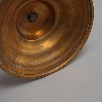 LJUSSTAKAR, ett par, mässing, Westerås Metallfabrik, 1800-talets andra hälft.