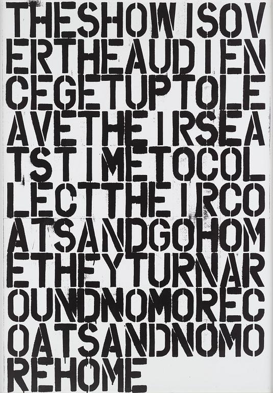 Christopher Wool and Felix Gonzalez-Torres,  "Untitled", offsetlitografi, 1993.