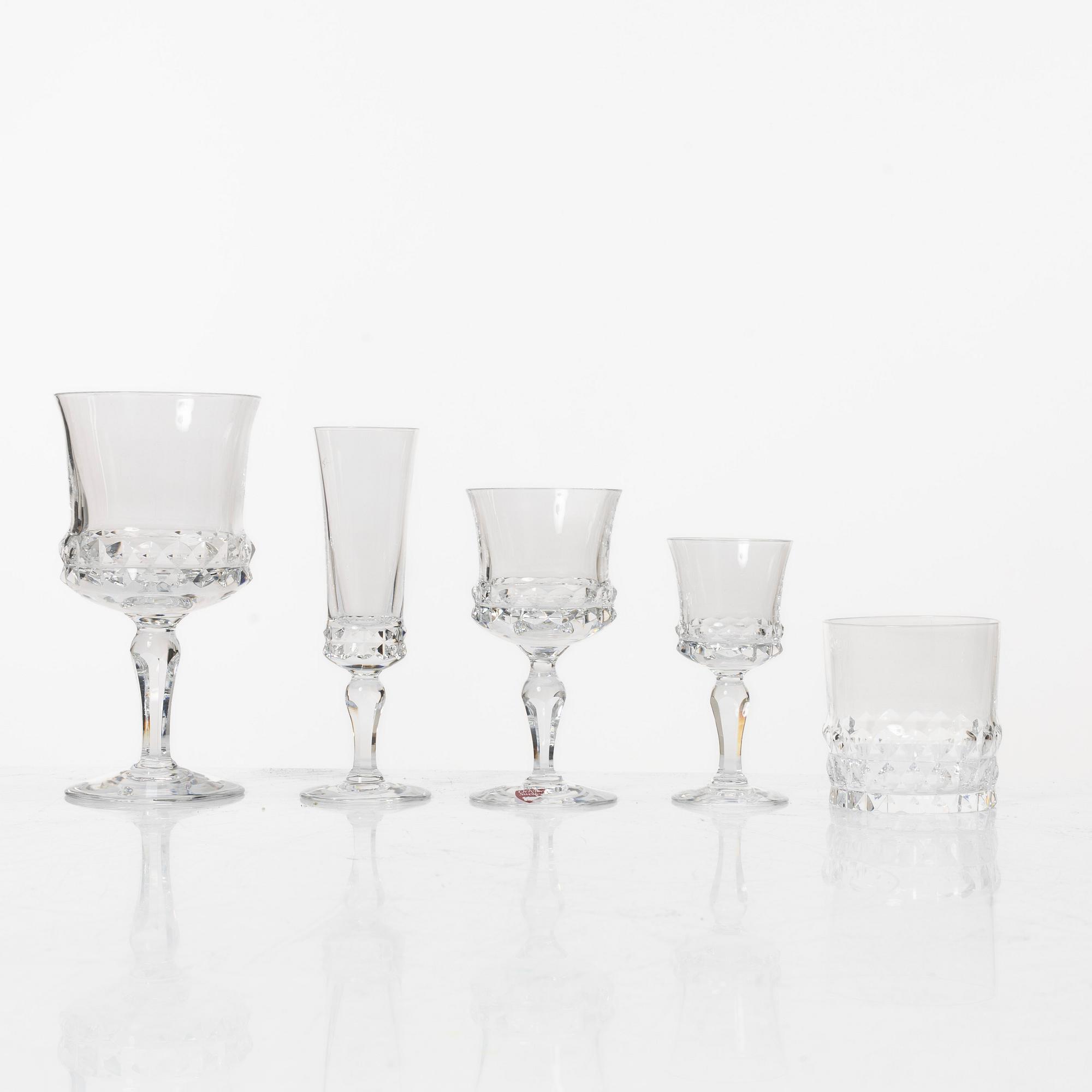 Ingeborg Lundin, a 60-piece glass service, 'Silvia', Orrefors, Sweden.