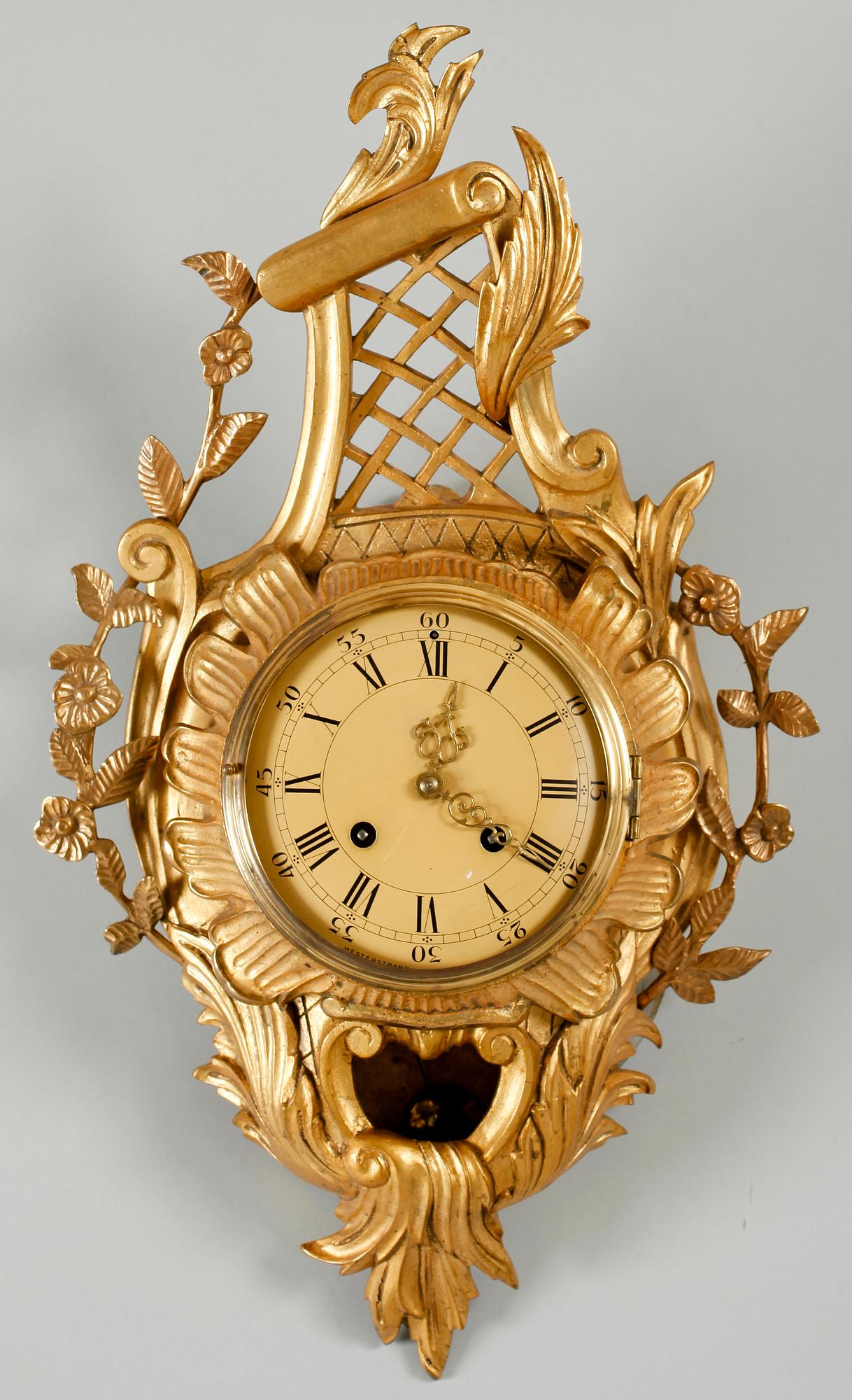 VÄGGPENDYL, rokokostil, 1900-talets mitt.