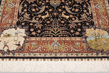 Oriental silk carpet, 122 x 78 cm.