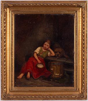Josef Wilhelm Wallander, Girl with a dog and a drum.
